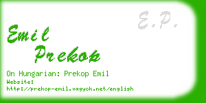 emil prekop business card